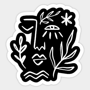 Abstract Line art Facial Illustration Sticker